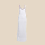 White dress with cowrie shell  neckline on a white background