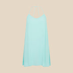 Light turquoise dress with thin straps on a white background
