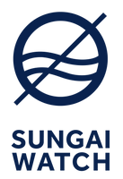 Logo of Sungai Watch with a stylized design on a white background