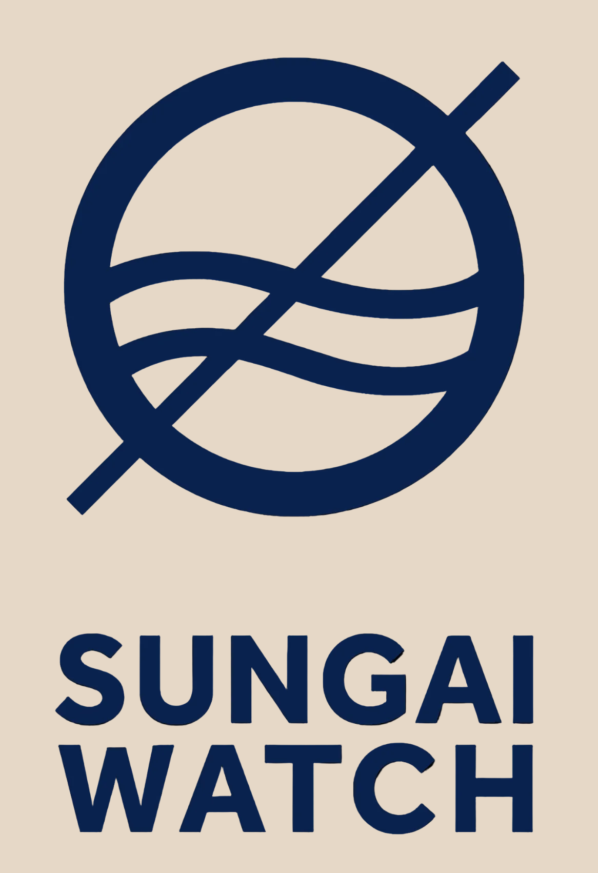 Logo of Sungai Watch with a stylized design on a white background
